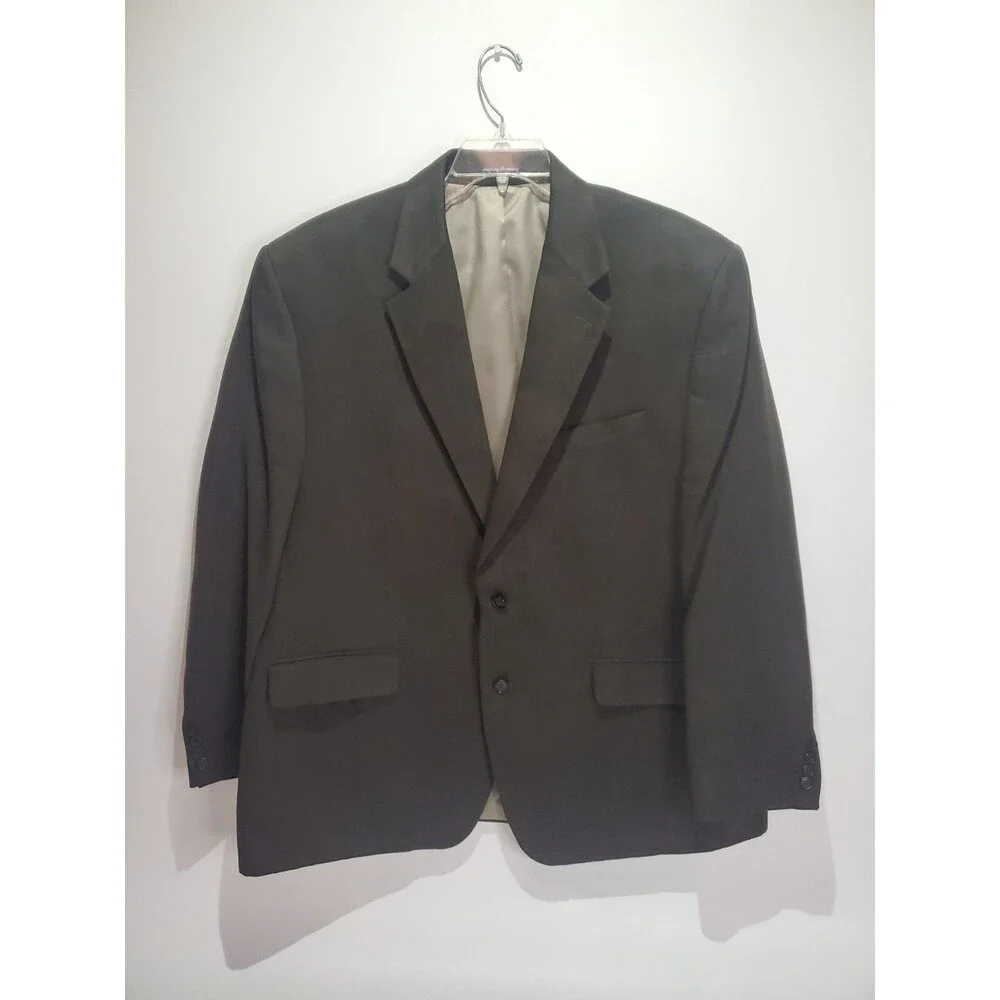 Chaps By Ralph Lauren Men's Suit Jacket Blazer 2 Button, Brown, 48R